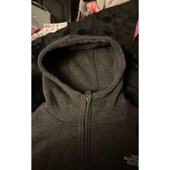 The North Face Shelbe Full Zip sherpa linedHooded Sweatshirt dark grey medium - Picture 11 of 12